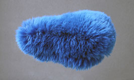 Couvre selle de vélo en peau de mouton teintée bleu dur à poils longs