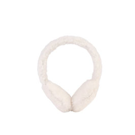 Cache oreilles en laine naturelle de mouton blanc