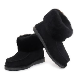 Chaussons TORONTO noir en peau d'Agneau
