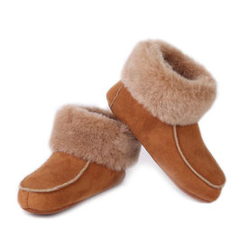 Chausson MONTREAL camel en peau d'Agneau
