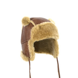 Chapeau enfant en peau d'Agneau Baby Zyon caramel