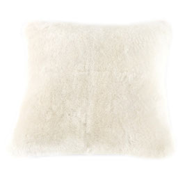 Coussin en fourrure de mouton naturelle blanche