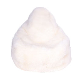 Bean bag en forme de poire en fourrure naturelle de mouton blanche fabriqué en France