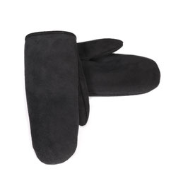 Moufles adulte fourrées en peau d'Agneau Z NOIR cuir velours