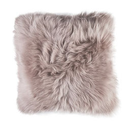 Coussin en fourrure naturelle de mouton grège
