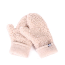 Moufles en laine naturelle de mouton marron clair