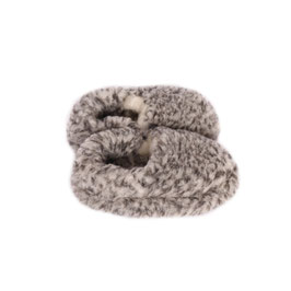 Chaussons Ballerines BAMB enfant en laine naturelle de mouton gris chiné