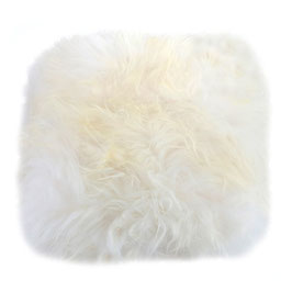 Coussin en fourrure naturelle de mouton islandaise blanche