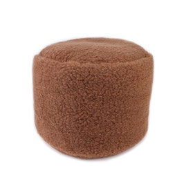 Pouf repose pieds en laine naturelle de mouton caramel fabriqué en France