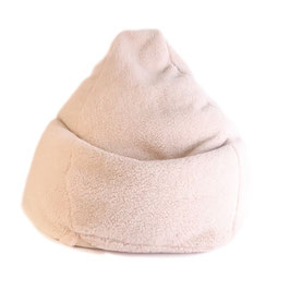 Bean bag Sofa Pouf poire en laine naturelle de mouton marron clair fabriqué en France