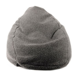 Bean bag Sofa Pouf poire en laine naturelle de mouton gris anthracite fabriqué en France