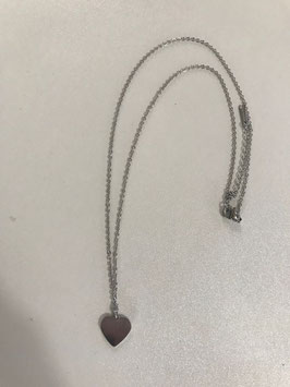 Collanina girocollo fine in acciaio con ciondolo cuoricino - se lo desiderate nella sezione bracciali troverete l'abbinamento - IN RIORDINO