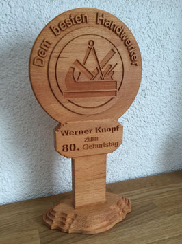 Zunft - Pokal aus Holz für Handwerker