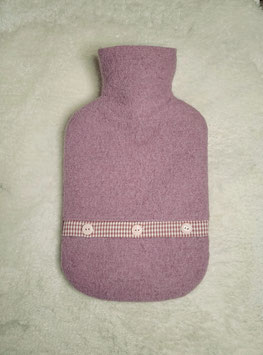Wärmflasche mit Wärmflaschenbezug Reine Schurwolle in Azalee Rosa