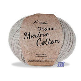 Organic Merino Cotton  LL 230m/ 50gr.  Nadelstärke 3-4. Farbe118