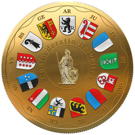 Swiss canton coat of arms coin