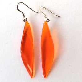 Ohrhänger orange transparent in schmaler Blütenform