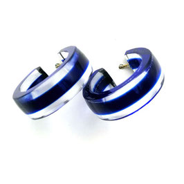 Creolen royalblau transparent