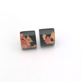 Ohrstecker, schwarz mit Kupfermetalleinschluss Gr. S