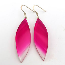 Ohrhänger pink transparent in Blattform