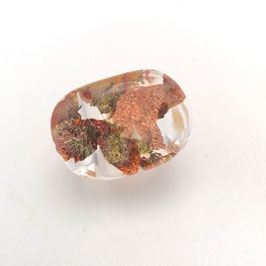 Ovaler Ring  transparent mit Kupfermetalleinschluss