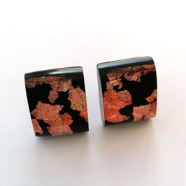 Ohrstecker, schwarz mit Kupfermetalleinschluss