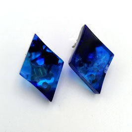 Ohrclips mit blauem Farbverlauf