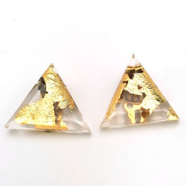 Ohrclips transparent mit Goldmetalleinschluss