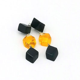 Ohrstecker schwarz und honiggelb