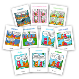 Cartoon-Postkarten-Set