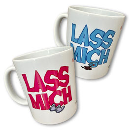 Tassen Set "Lass mich" blau & rot