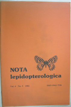 Nota lepidopterologica Vol.4 No.3 SEL Societas  Europaea Lepidopterologica 1981