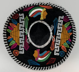 Sombrero Mariachi Hut "INDIO" Schwarz/Silber - in "M" Größe - aus Mexiko