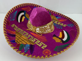 Mexikanische "INDIO" Sombrero Rosa/Gold - in 4 Größe