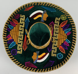 Sombrero Mariachi Hut "INDIO" Grün/Gold - in "M" Größe - aus Mexiko