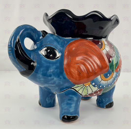 DEKORATION ELEFANT BLUMENTOPF BLAU