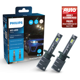 H1 LED Philips Ultinon Pro6000 Boost 5800K +300% mit Straßenzulassung 12V- 1 Set