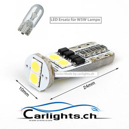 LED Standlicht W5W-T10 Swiss Made by carlights.ch CANBUS