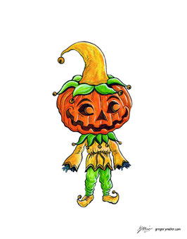 Pumpkin Head Art Print