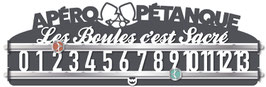“SLIDE BICOLOR“ APÉRO/PETANQUE (Grey) - Les Boules c'est Sacré (White)