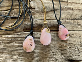 Lederband mit Pink Opal