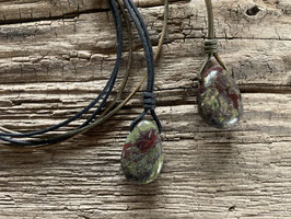 Lederband mit Drachenblut Jaspis