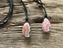 Lederband mit Rhodochrosit