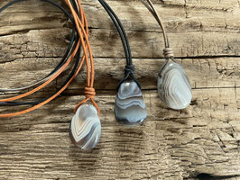 Lederband mit Botswana Achat