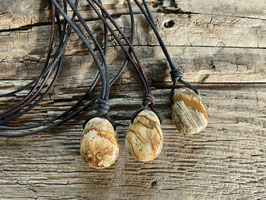 Lederband Kette mit Landschafts Jaspis