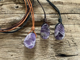 Lederband mit Amethyst