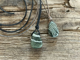 Lederband mit Silberauge Serpentin