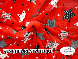 Kuschel-Platz-Decke "Modell Stars red"