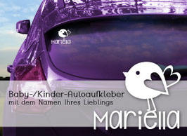 "VÖGELCHEN" Autoaufkleber Sticker für Baby Kind