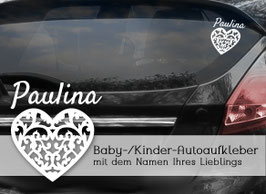 "HERZ VINTAGE" Autoaufkleber Sticker für Baby Kind